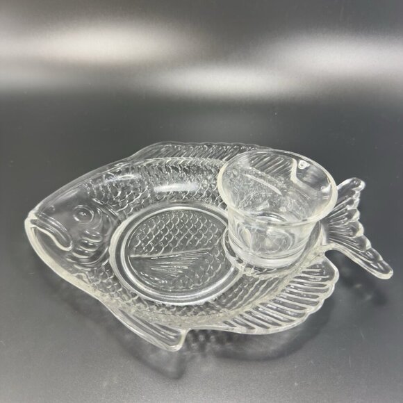 Clear Fish Dish Plates And Cups Teacup Saucer Set Votive Candle Holder 4 Pieces - Picture 10 of 14